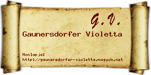 Gaunersdorfer Violetta névjegykártya